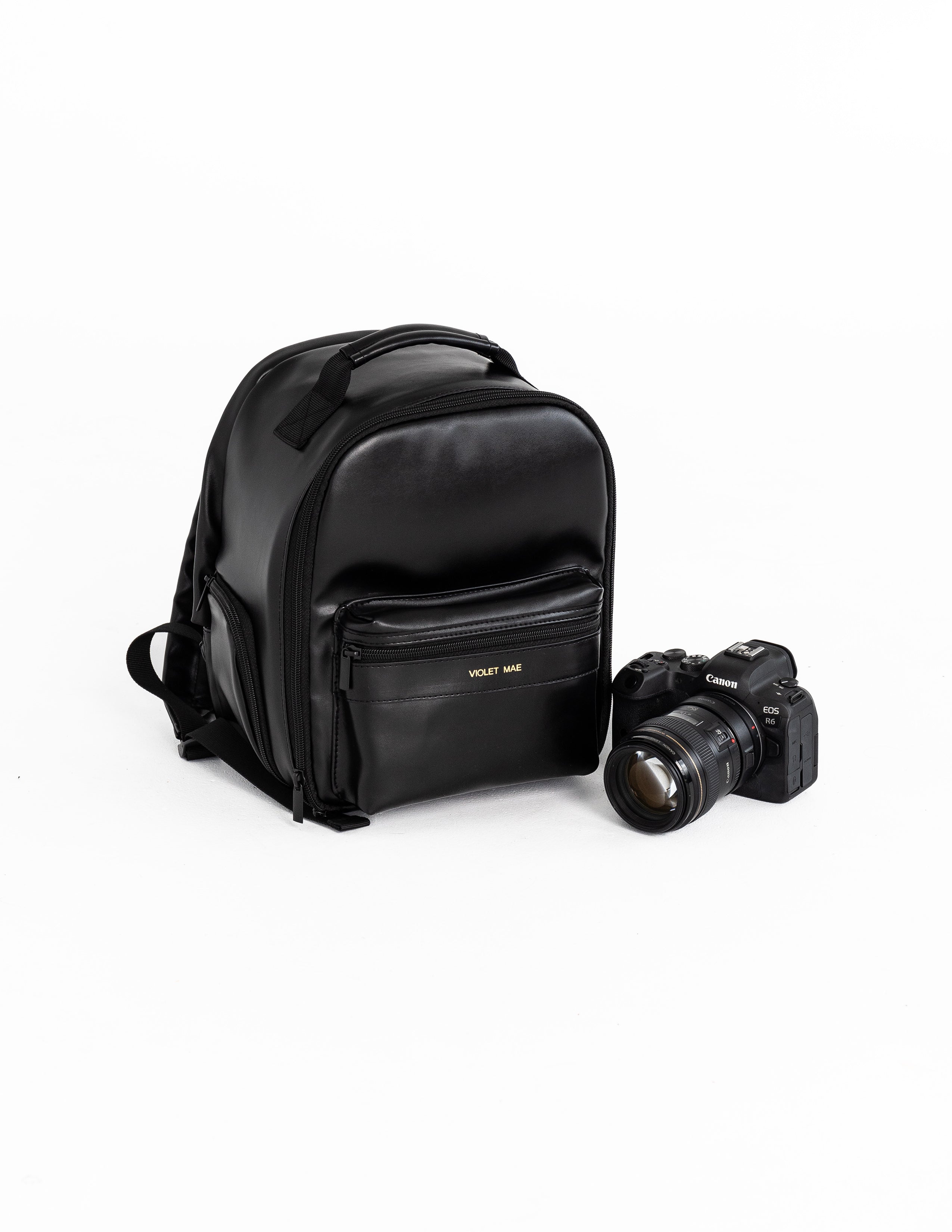 camera backpack black leather Billie Camera Backpack – Sleek, Durable & Vegan