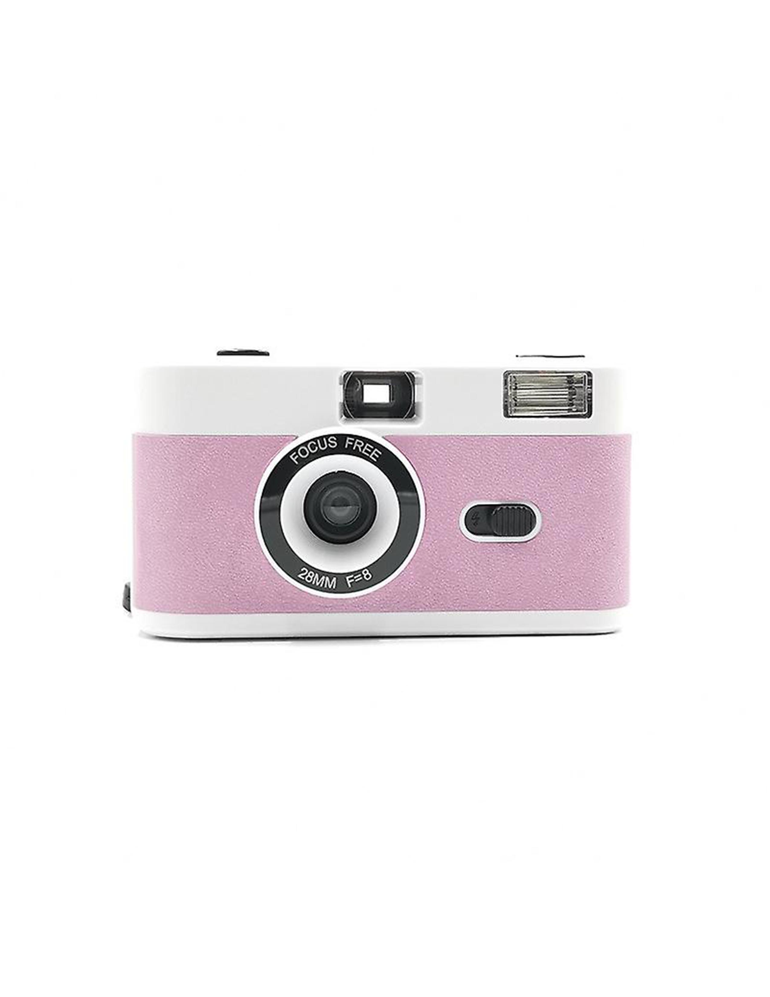 Lola Retro Reusable 35mm Film Camera, Pink and White