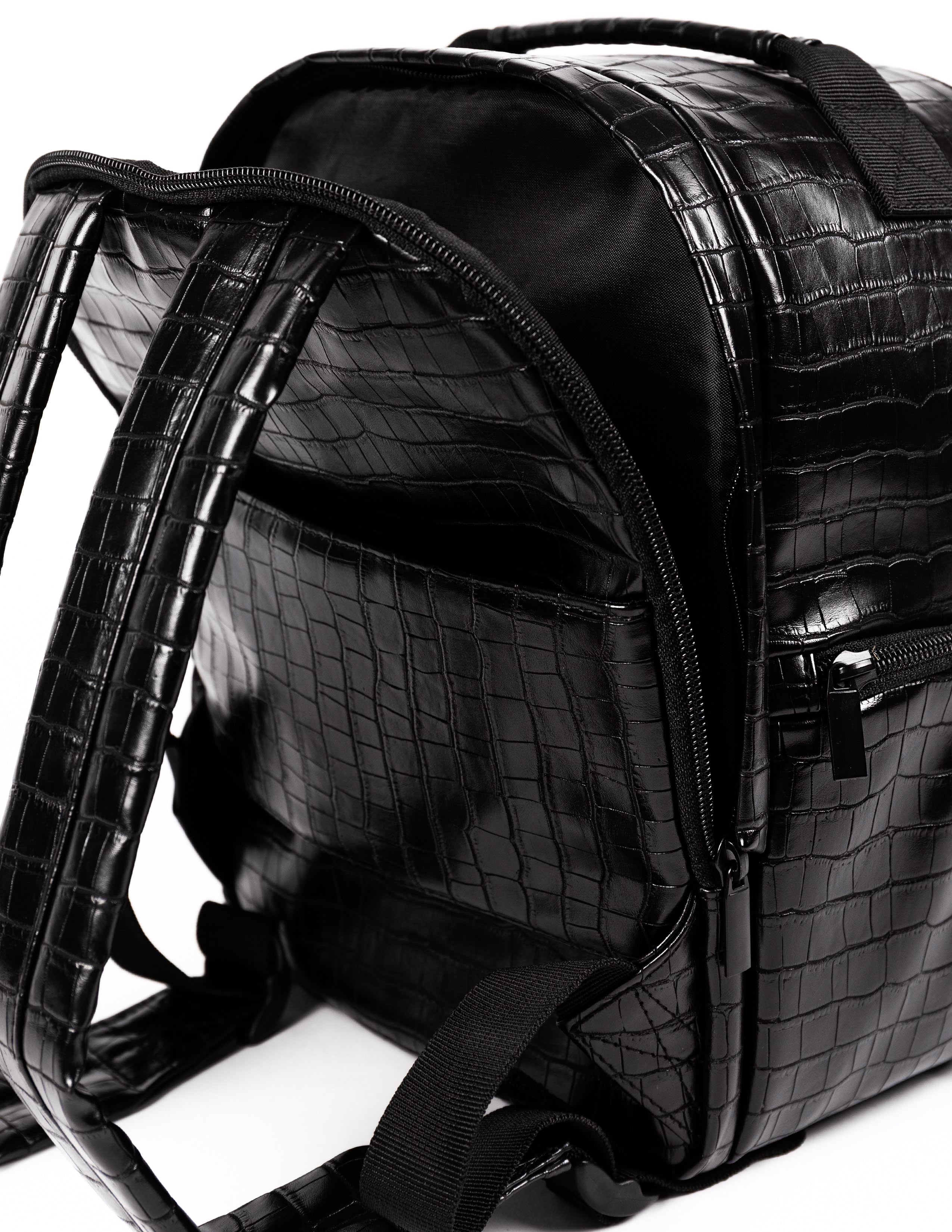 womens camera bag croc embossed leather ladies camera backpack